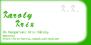 karoly krix business card